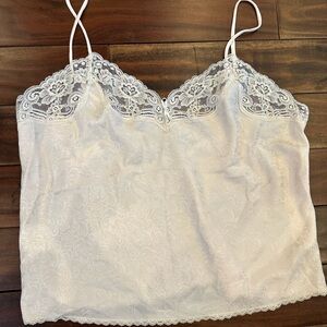 Vintage Wacoal Satin Camisole Lace Trim White size Large